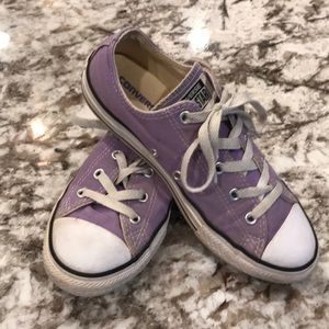 Purple Girls size 3 Converse Chuck Taylors.